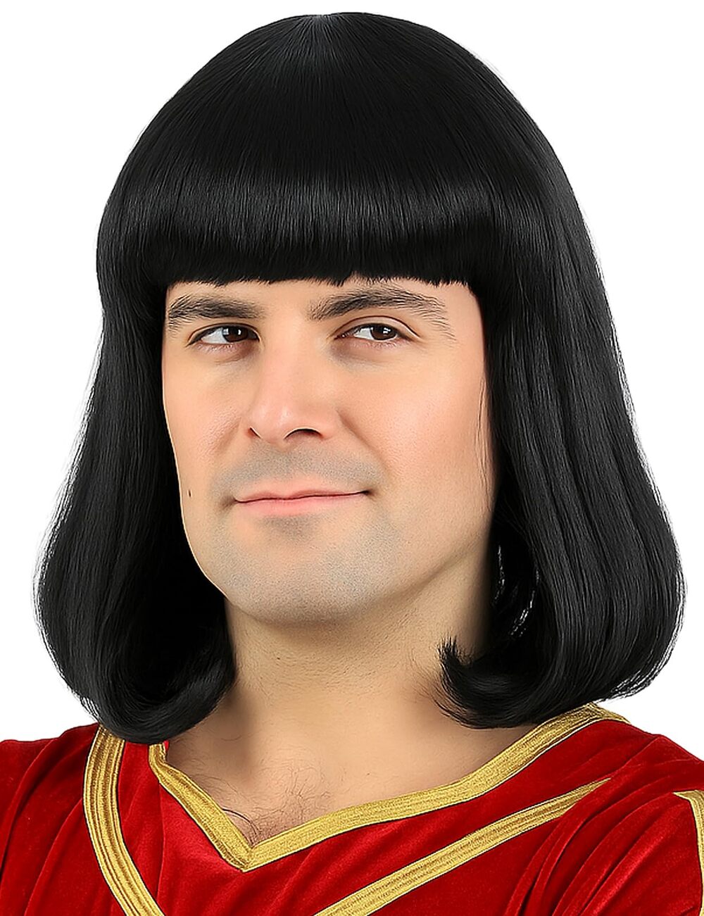 Lord Farquaad Style Costume Wig Bettecos Black Bob Wig with Bangs Short Cosplay